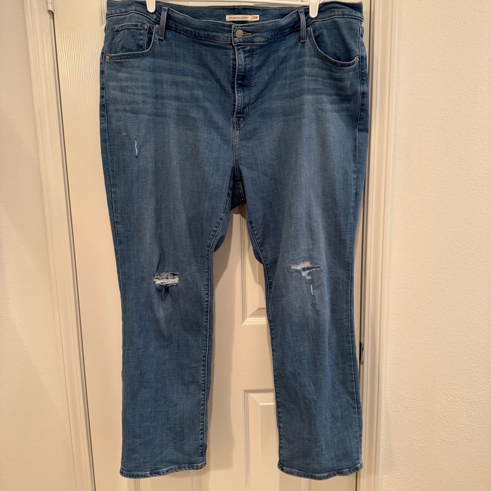 Levi's Jeans 724 High Rise Straight Distressed plus size 24 W
